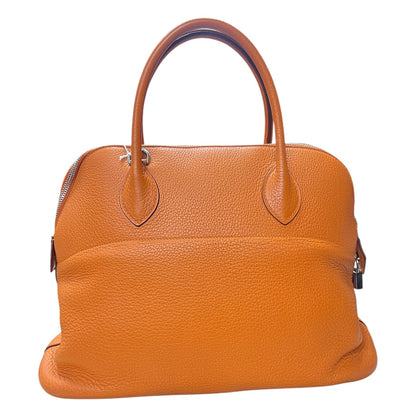 HERMES Bolide 31 Orange Taurillon Leather Gold Hardware Handbag  HE434
