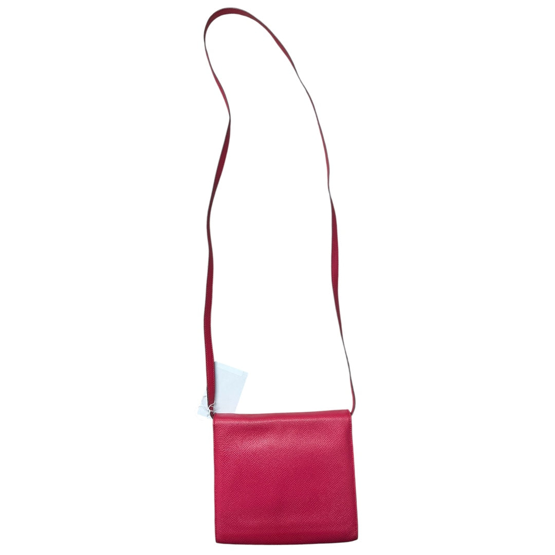 HERMES Click 16 Pochette Crossbody Bag Pink Leather Shoulder Bag HE435