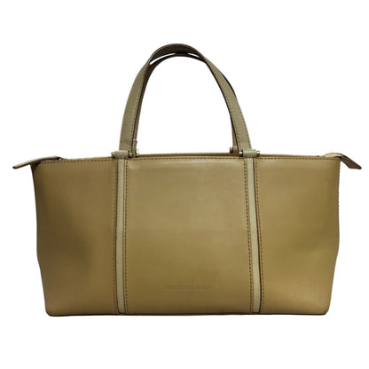 BURBERRY Leather Tote Bag Beige Nova Check Lining Handbag  BU1216