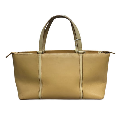 BURBERRY Leather Tote Bag Beige Nova Check Lining Handbag  BU1216