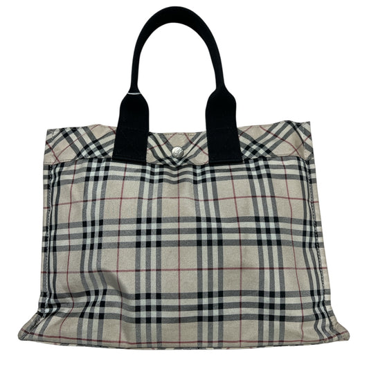 BURBERRY Nova Check Tote Bag Beige Plaid Handbag  BU1217