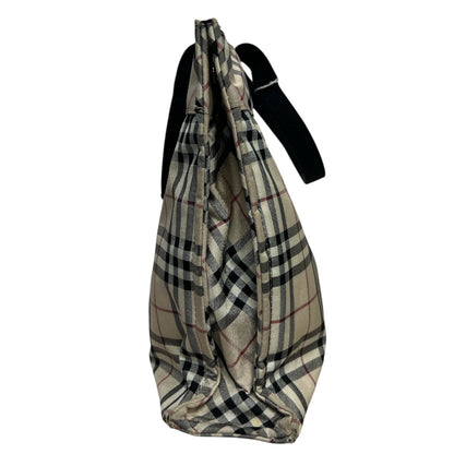 BURBERRY Nova Check Tote Bag Beige Plaid Handbag BU1217