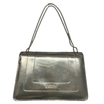 BVLGARI Serpenti Forever Patent Leather Chain Shoulder Bag Silver  BV61