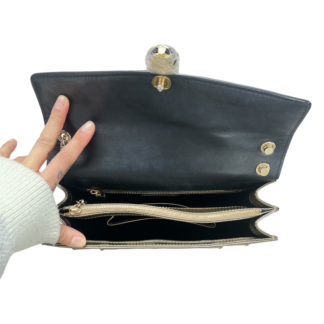 BVLGARI Serpenti Forever Patent Leather Chain Shoulder Bag Silver  BV61