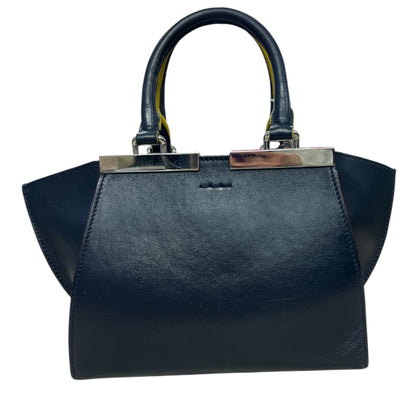 FENDI Petite 2Jours Leather 2Way Top Handle Shoulder Bag Black  FE363