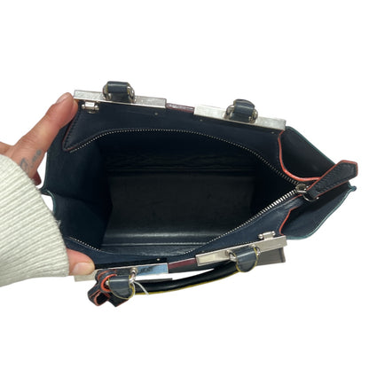 FENDI Petite 2Jours Leather 2Way Top Handle Shoulder Bag Black  FE363