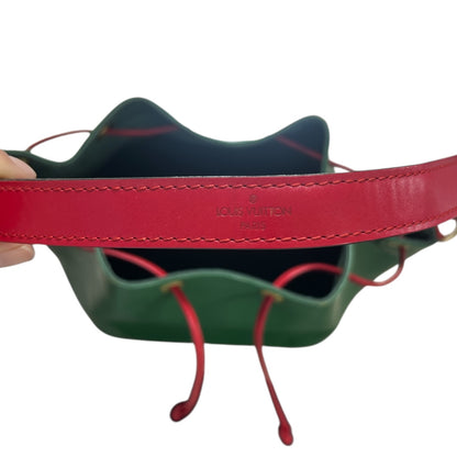 Louis Vuitton Epi Petit Noe Bicolor Leather Shoulder Bag Green Red LO2193