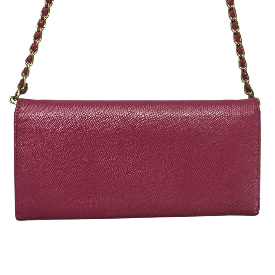 PRADA Saffiano Leather Chain Wallet Shoulder Bag Pink  PR176