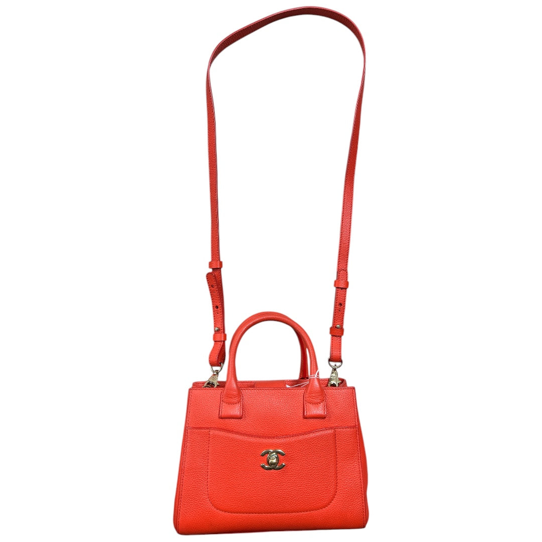 CHANEL Neo Executive Tote Bag Caviar Skin Orange Gold Hardware 2WAY CH2106