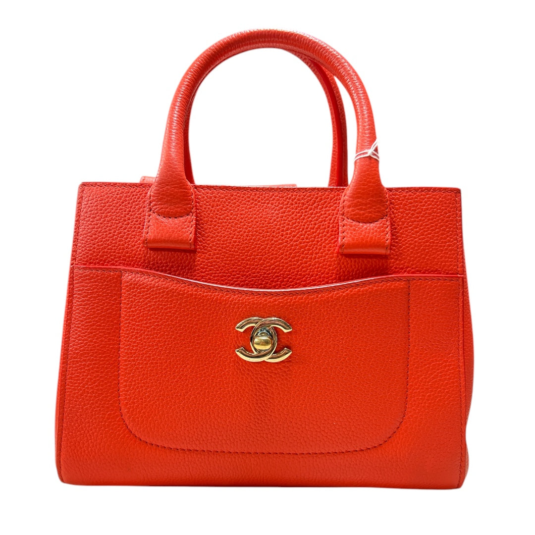 CHANEL Neo Executive Tote Bag Caviar Skin Orange Gold Hardware 2WAY CH2106