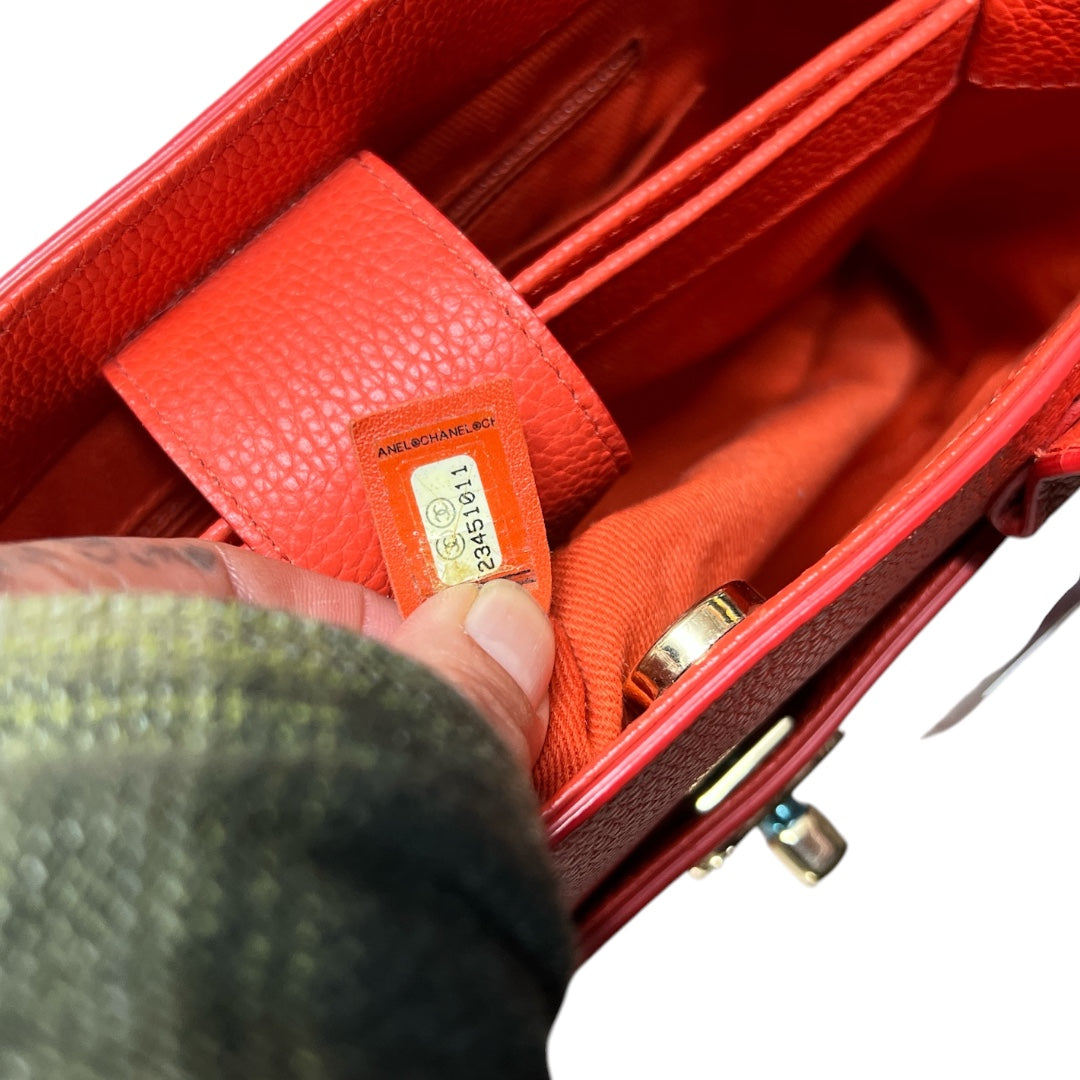 CHANEL Neo Executive Tote Bag Caviar Skin Orange Gold Hardware 2WAY CH2106