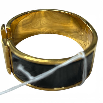 HERMES Clic Clac H Bracelet Black Enamel Gold Hardware Bangle HE443