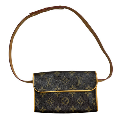 LOUIS VUITTON Monogram Pochette Florentine Waist Bag Belt Bag Brown Canvas LO2258