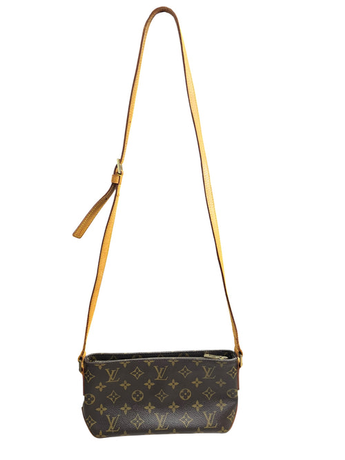 LOUIS VUITTON Monogram Trotteur Shoulder Bag Crossbody Brown Canvas LO2263