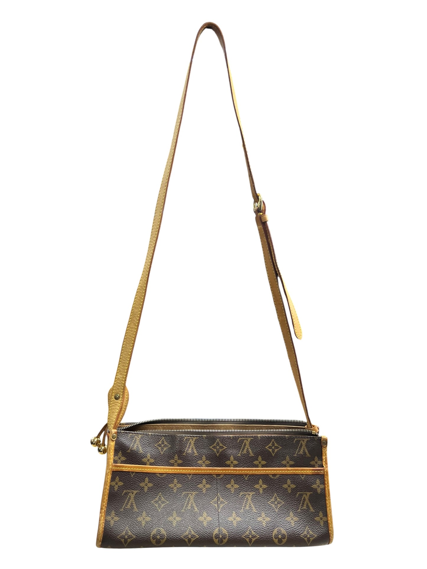 LOUIS VUITTON Monogram Popincourt Long Shoulder Bag Brown Canvas LO2269
