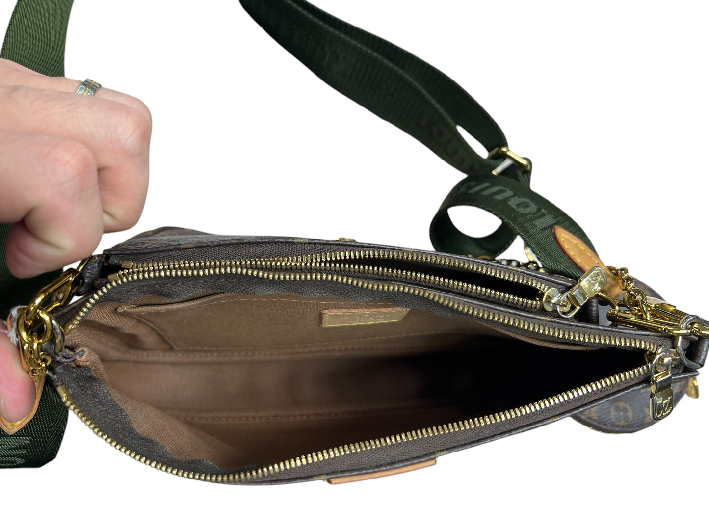 LOUIS VUITTON Monogram Multi Pochette Accessoires Khaki Crossbody Bag LO2279