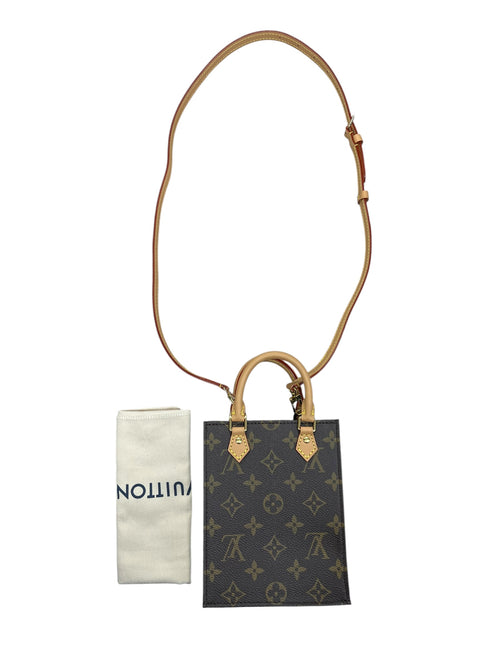 LOUIS VUITTON Monogram Petit Sac Plat 2Way Handbag LO2286