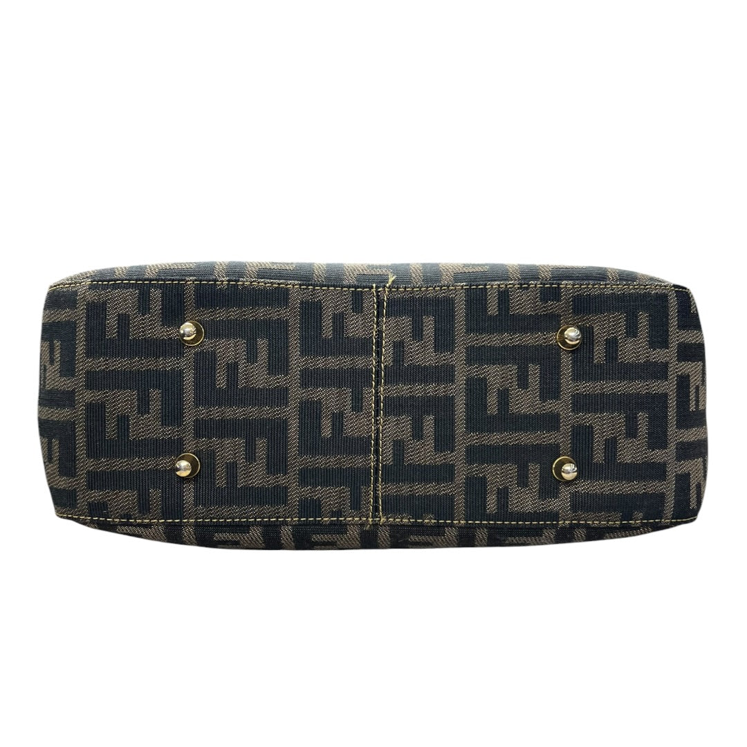 FENDI Zucca Small Tote Bag Canvas Brown FE370