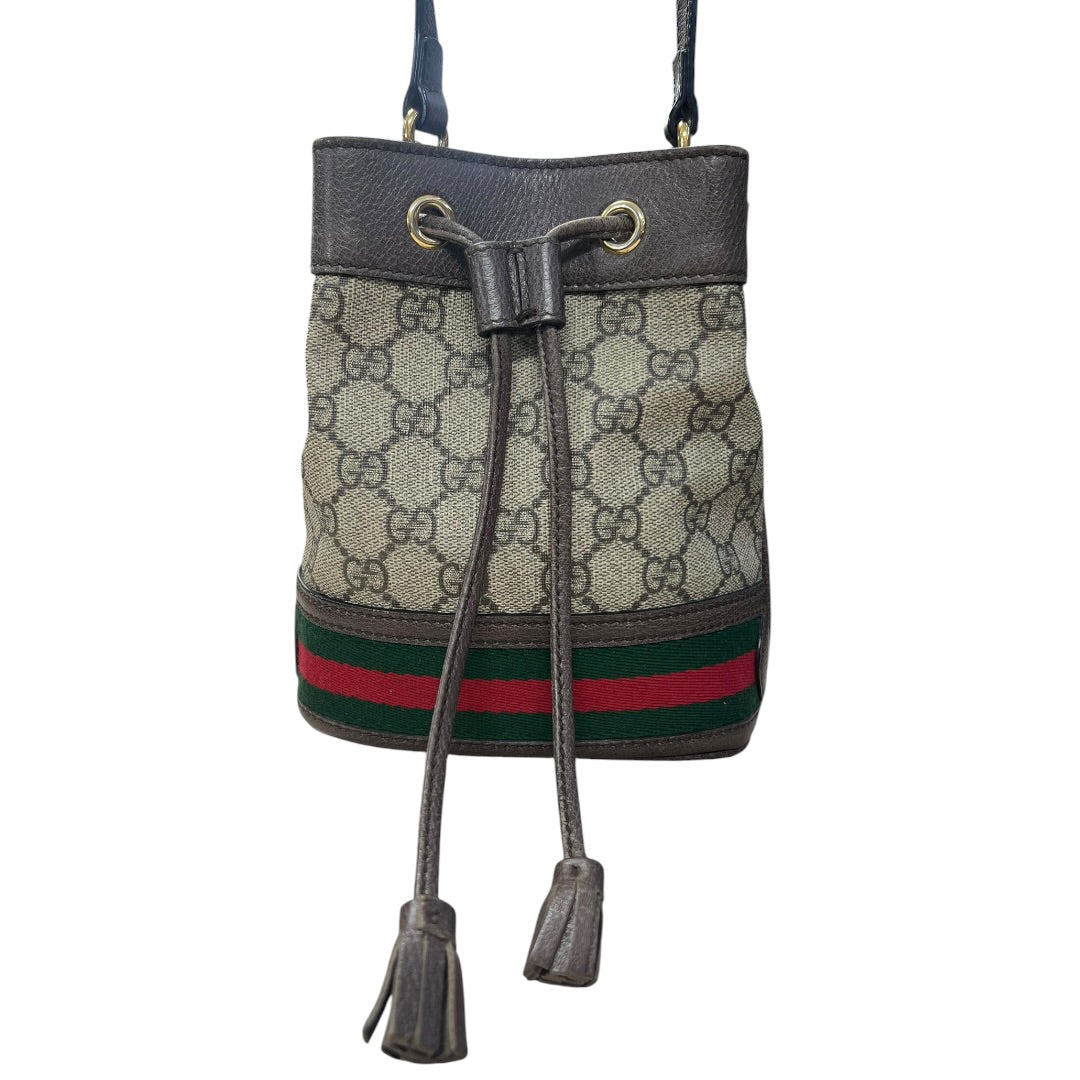 GUCCI Ophidia Mini Bucket Bag GG Supreme Shoulder Bag GU589