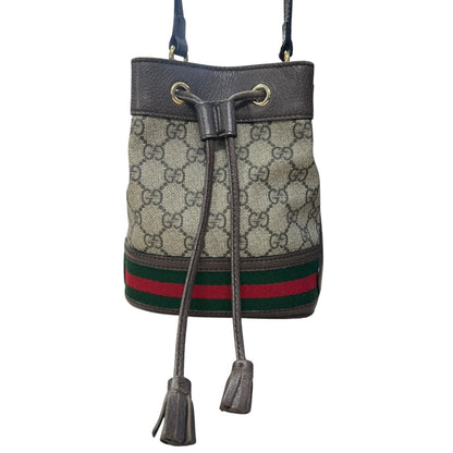 GUCCI Ophidia Mini Bucket Bag GG Supreme Shoulder Bag GU589