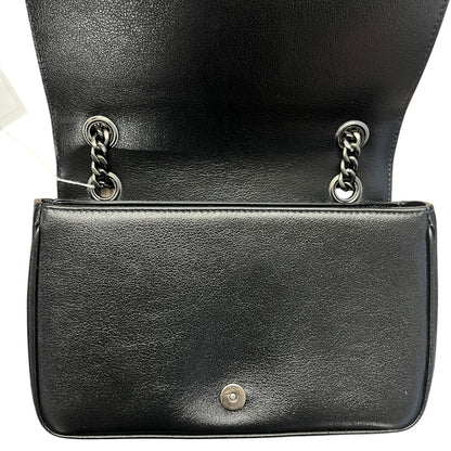PRADA Studded Leather Flap Chain Shoulder Bag Black  PR193
