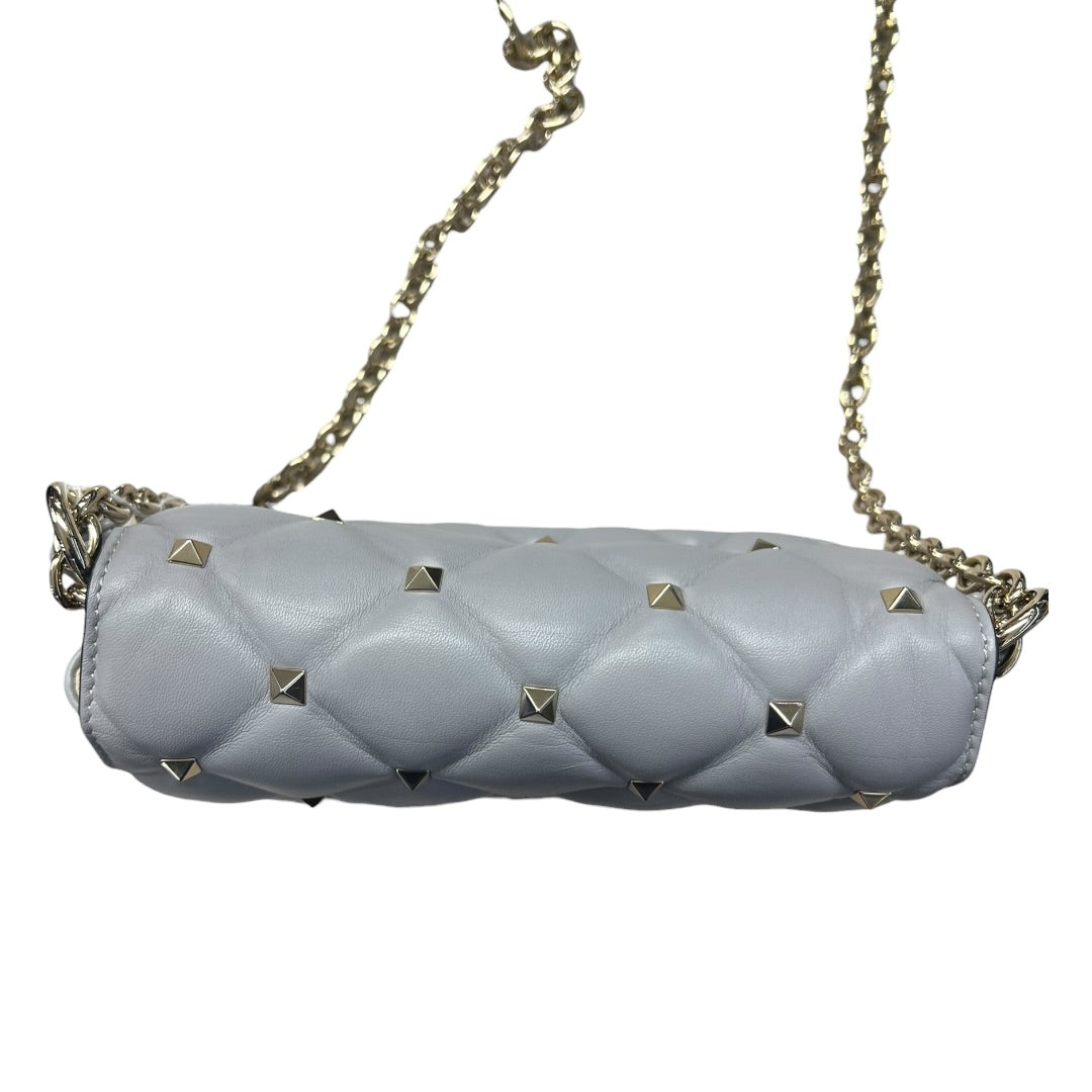 VALENTINO GARAVANI Rockstud Leather Chain Shoulder Bag Gray PR194
