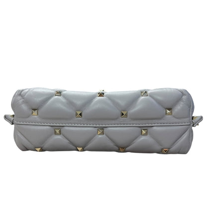 VALENTINO GARAVANI Rockstud Leather Chain Shoulder Bag Gray PR194