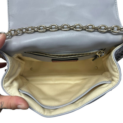 VALENTINO GARAVANI Rockstud Leather Chain Shoulder Bag Gray PR194