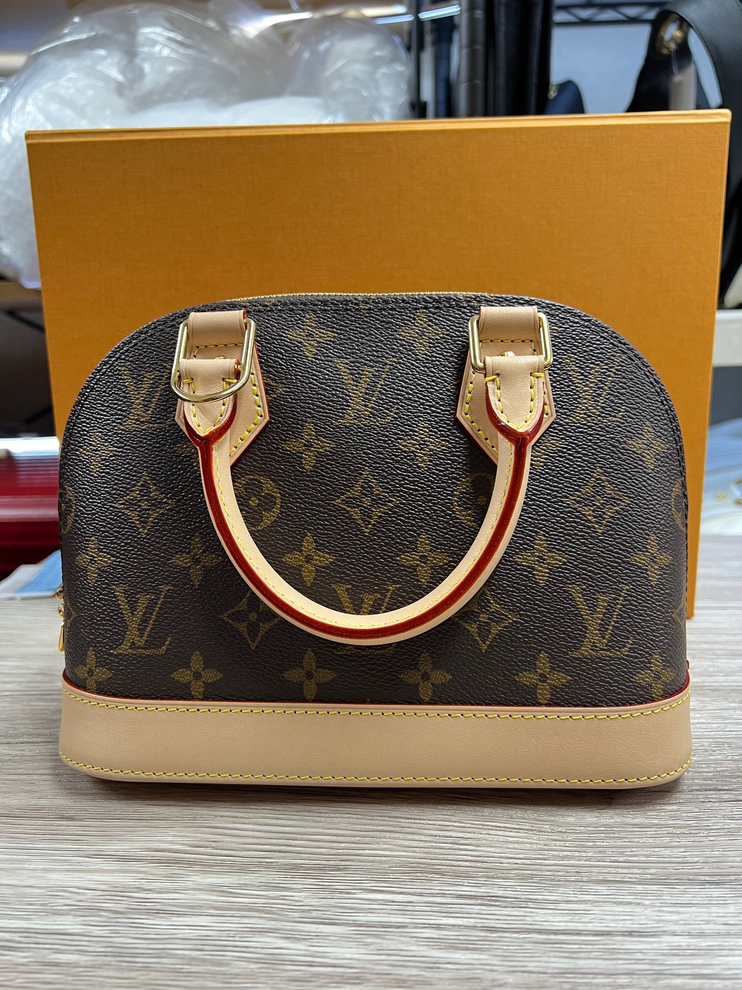 LOUIS VUITTON Monogram Alma BB 2-Way Shoulder Bag Handbag Brown Canvas LO2245