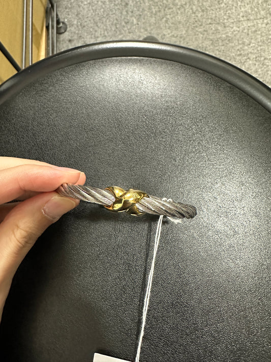 Philippe Charriol Two-Tone Twisted Wire Cable Ladies Bangle Bracelet - ER20