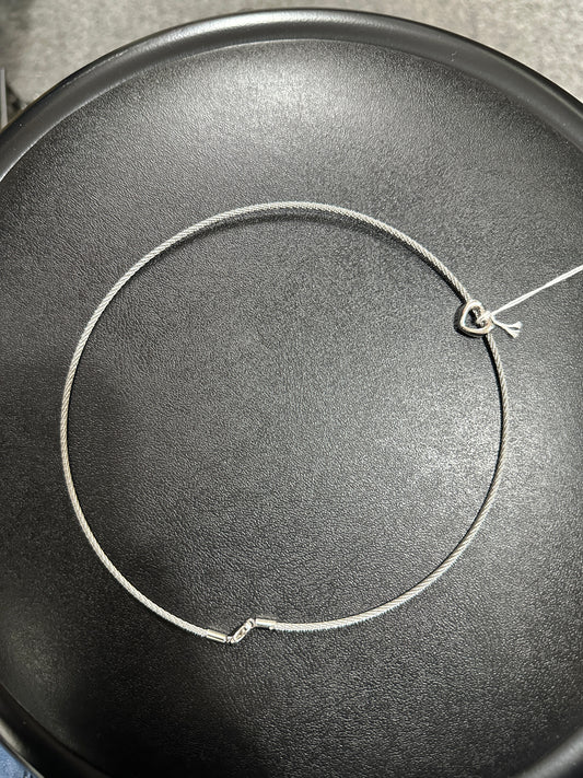 Philippe Charriol Wire Design Heart Pendant Stainless Steel Ladies Choker 41cm - ER16