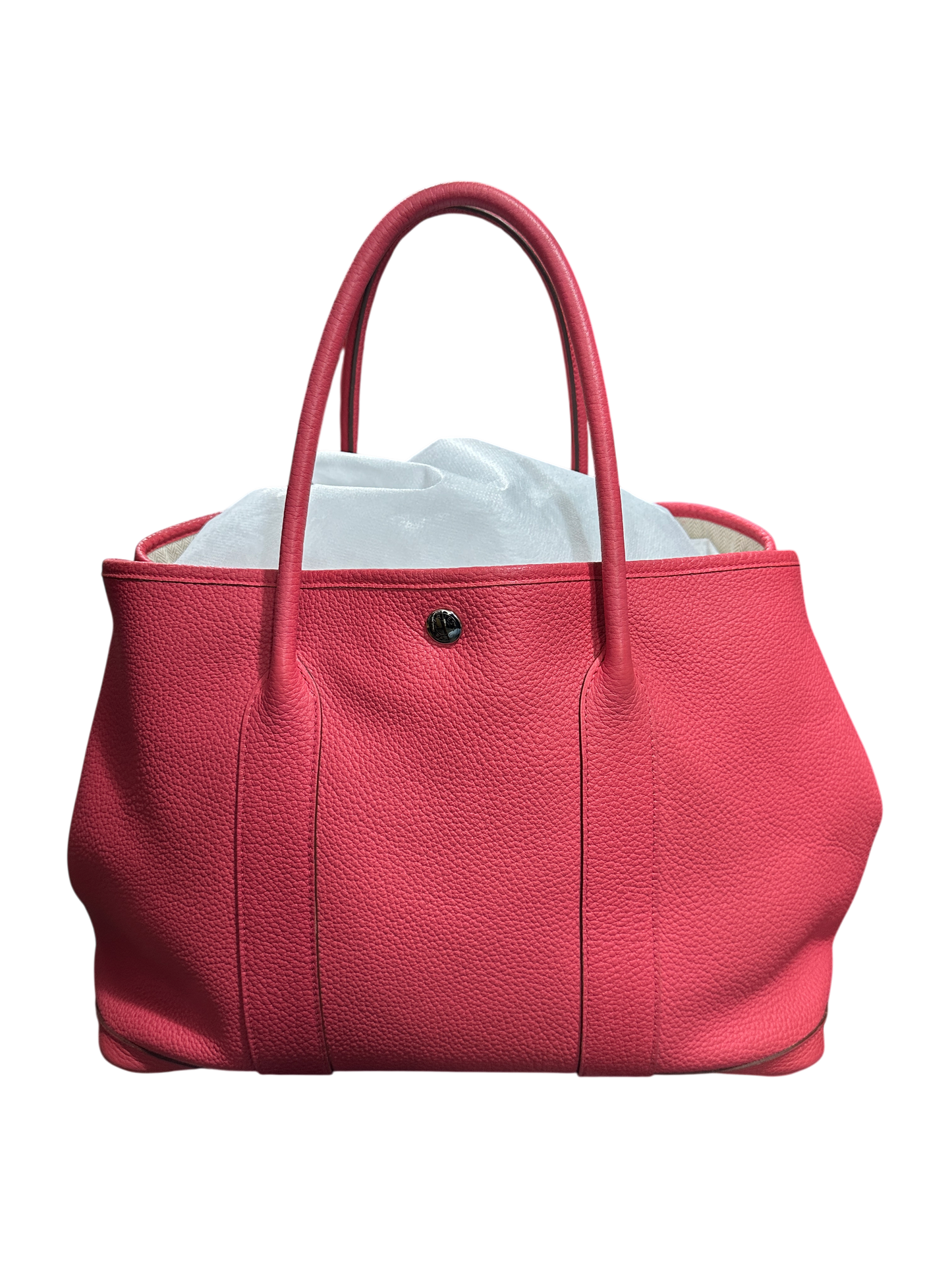 Hermes Garden Party PM 35 Pink All-Leather Tote Bag Square O Stamp - He430