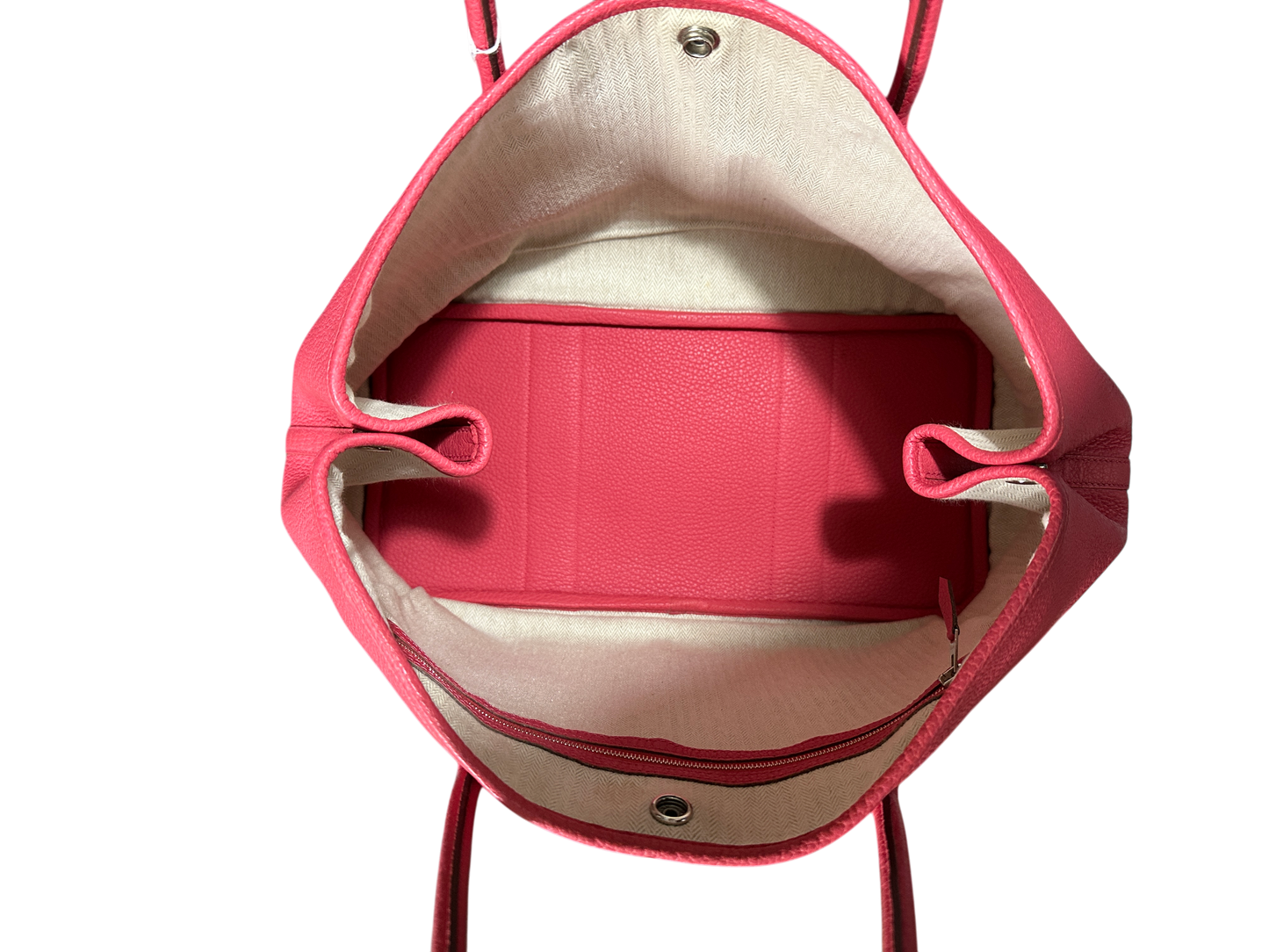 Hermes Garden Party PM 35 Pink All-Leather Tote Bag Square O Stamp - He430