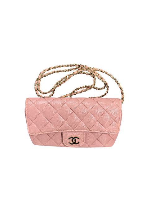 Chanel Matelassé 18 Mini Flap Bag Pink Caviar Leather Gold Hardware Series 31 - CH2081