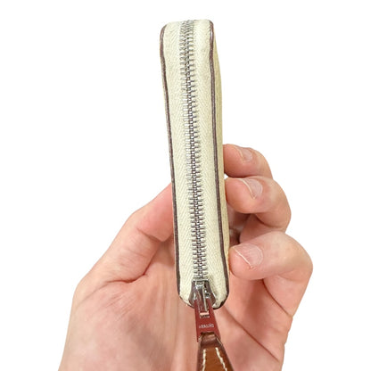 Authentic Hermes Silk'In Compact Zip Around Wallet Epsom Leather HE426