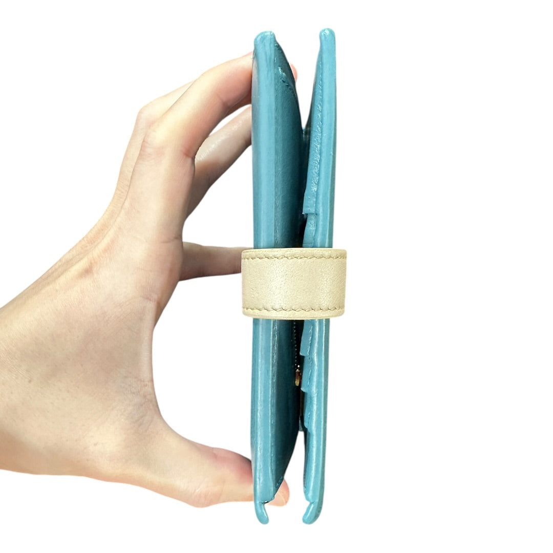 Authentic Celine Bicolor Leather Flap Long Walletz CE251