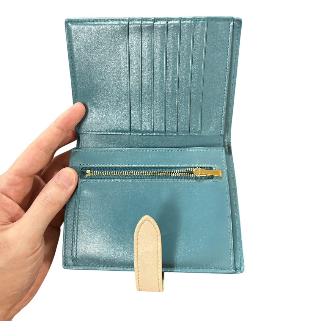 Authentic Celine Bicolor Leather Flap Long Walletz CE251