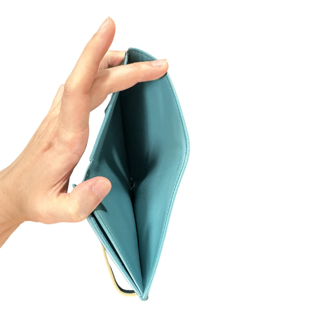 Authentic Celine Bicolor Leather Flap Long Walletz CE251