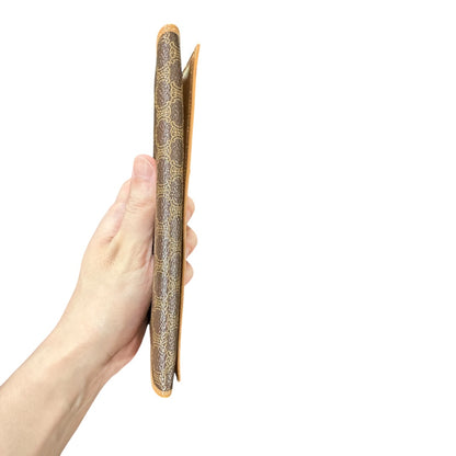 Authentic Celine Vintage Macadam Canvas Flap Long Wallet CE253