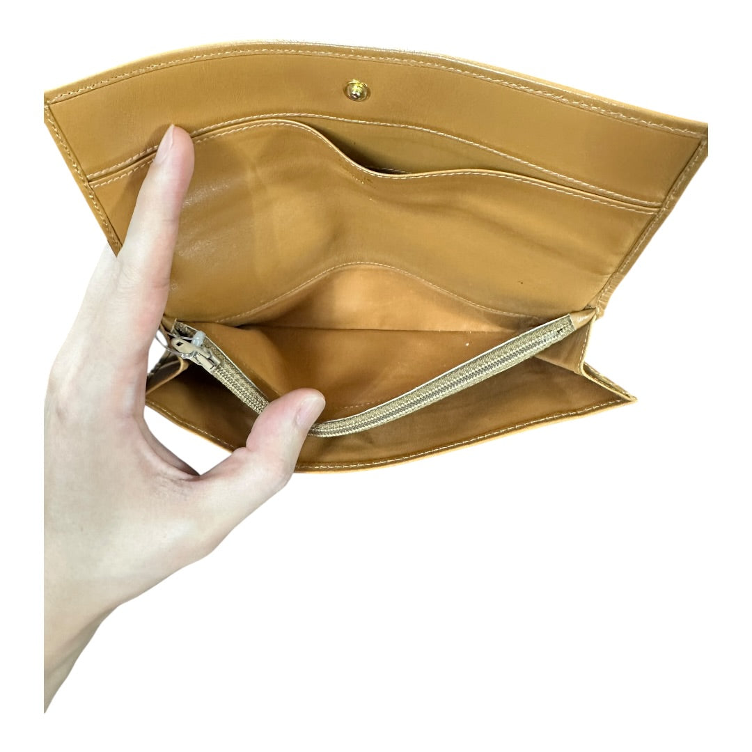 Authentic Celine Vintage Macadam Canvas Flap Long Wallet CE253