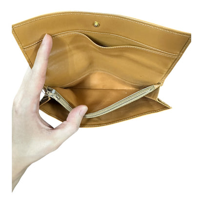 Authentic Celine Vintage Macadam Canvas Flap Long Wallet CE253