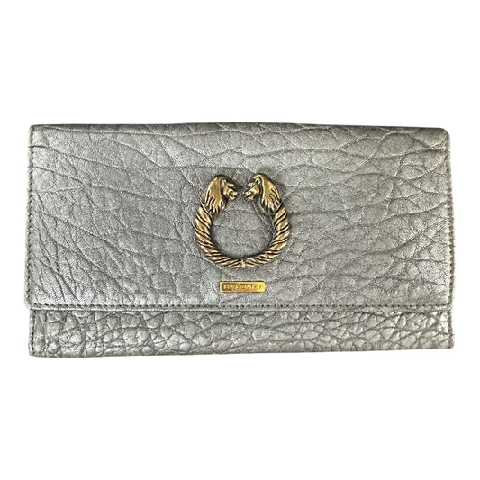Authentic Bvlgari Leoni Lion Head Metallic Leather Long Wallet BV57