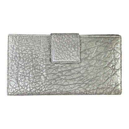 Authentic Bvlgari Leoni Lion Head Metallic Leather Long Wallet BV57