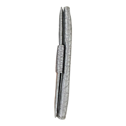 Authentic Bvlgari Leoni Lion Head Metallic Leather Long Wallet BV57