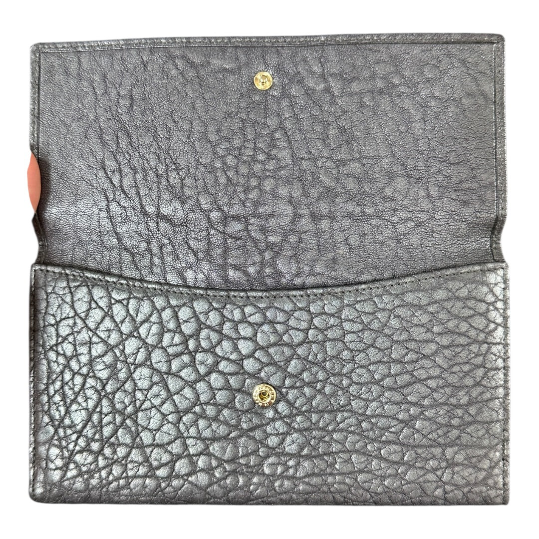 Authentic Bvlgari Leoni Lion Head Metallic Leather Long Wallet BV57