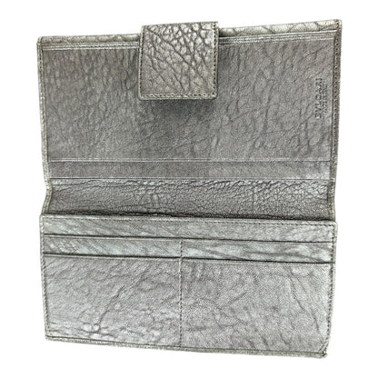 Authentic Bvlgari Leoni Lion Head Metallic Leather Long Wallet BV57