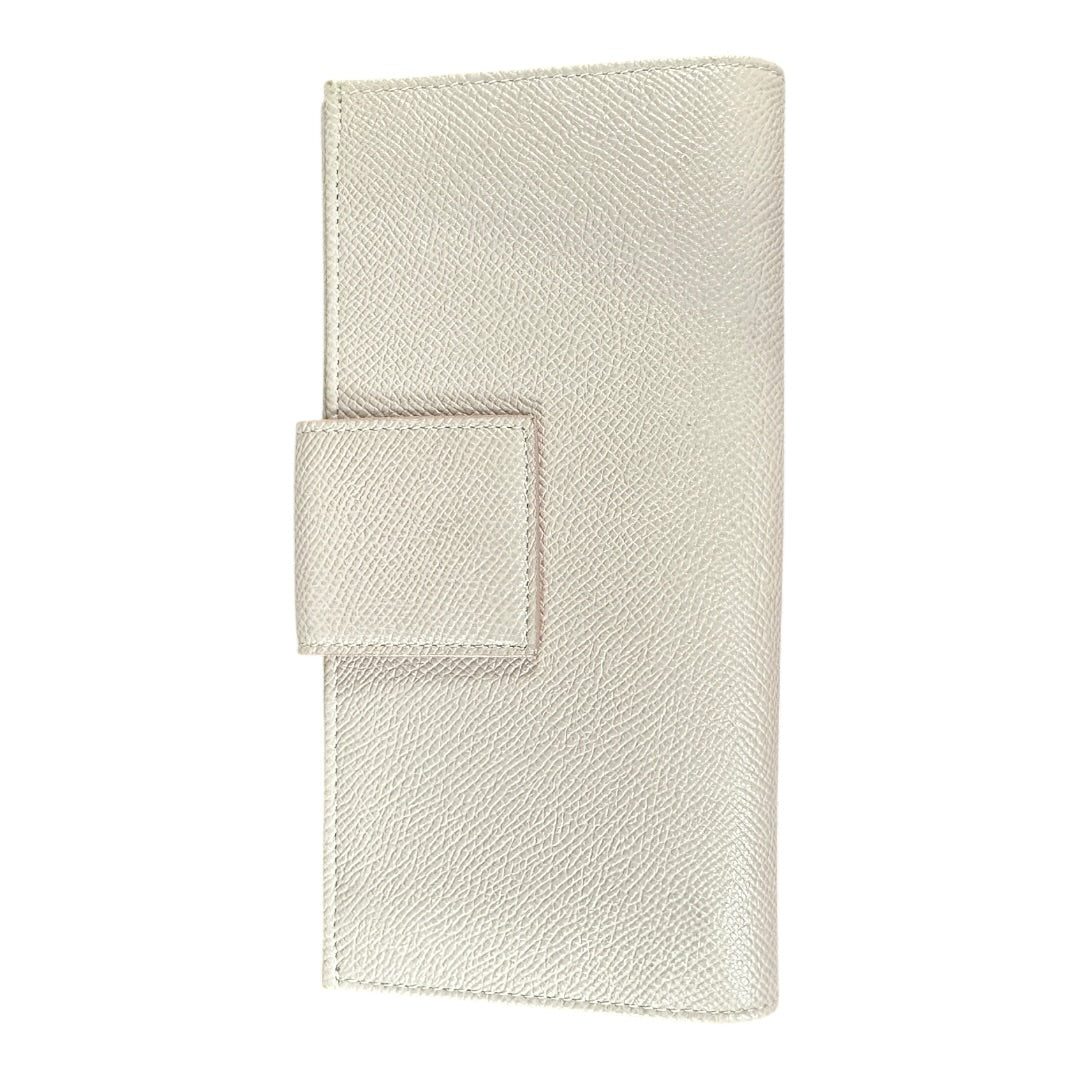 Authentic Bvlgari Bvlgari Logo Clip Leather Long Wallet Light Pink BV58