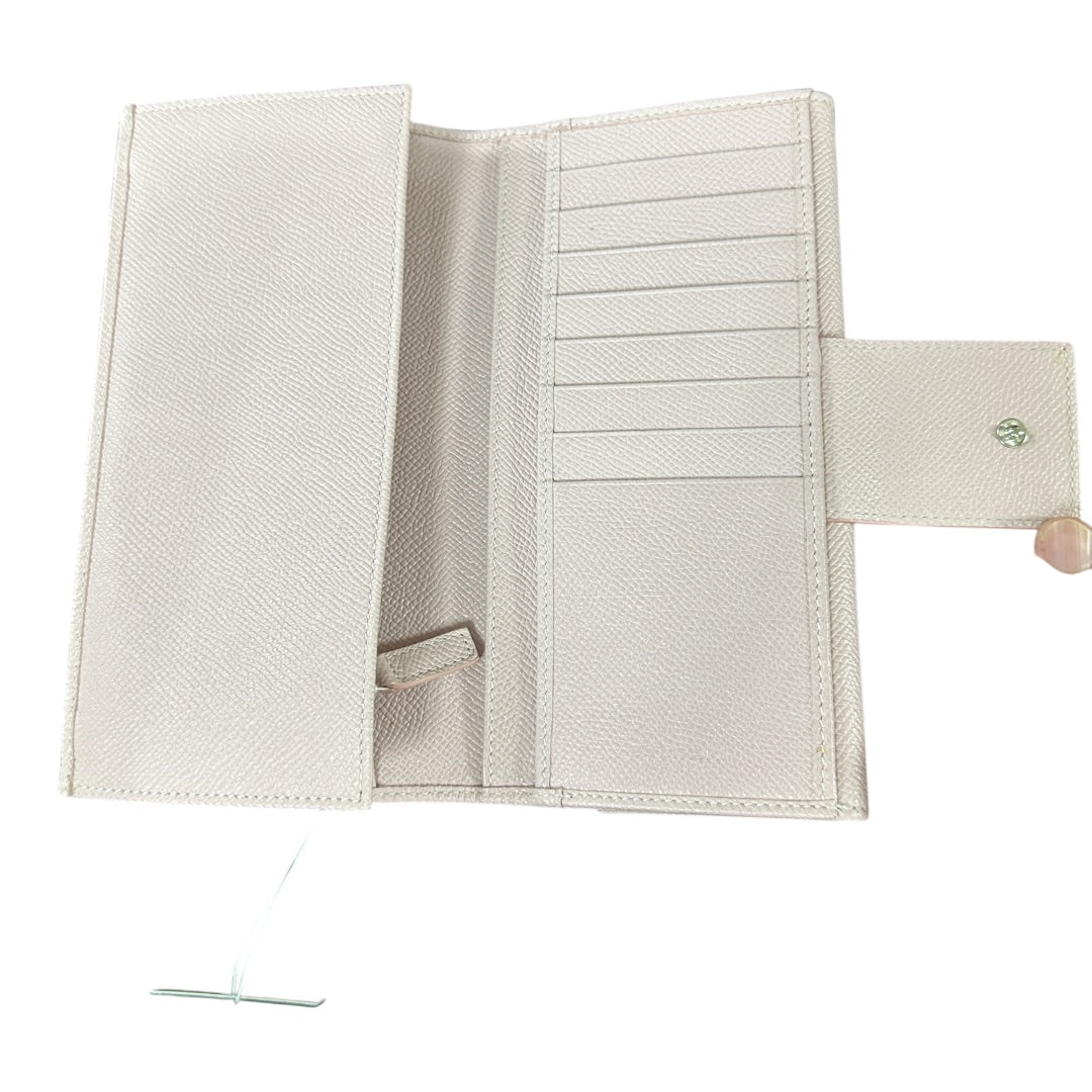 Authentic Bvlgari Bvlgari Logo Clip Leather Long Wallet Light Pink BV58