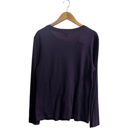 Authentic Louis Vuitton Purple Long Sleeve Top with Charm Detail Ju46