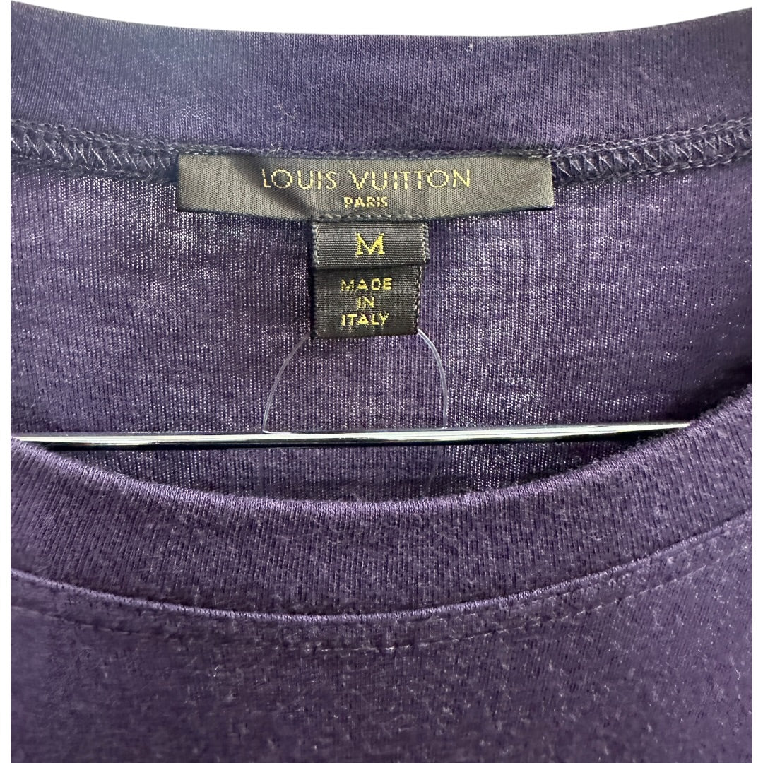Authentic Louis Vuitton Purple Long Sleeve Top with Charm Detail Ju46